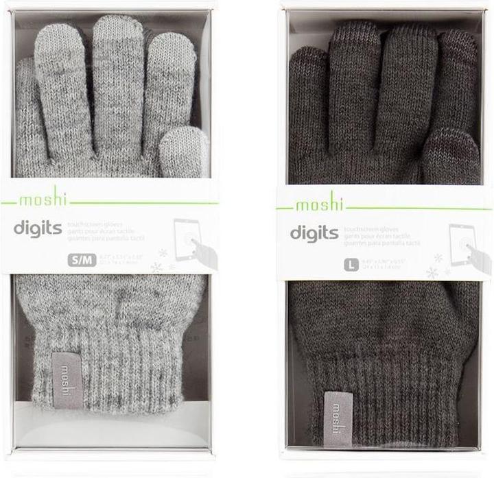 Actual product image Moshi Digits Touchscreen Gloves - Light Gray (S) (S, M)