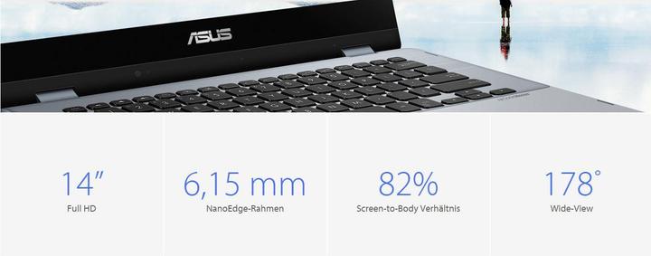 Actual product image ASUS VivoBook Flip 14 TP412FA-EC206T (14", Intel Core i5-8265U, 8 GB, 512 GB, CH)