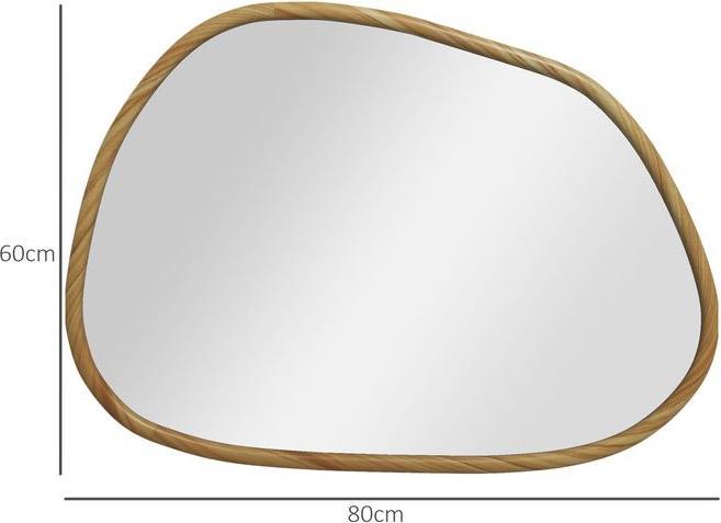 Image du produit Swisshandel24 miroir mural asymétrique 80x60cm miroir salle de bain cadre bois anti oxydé déco salle de bain