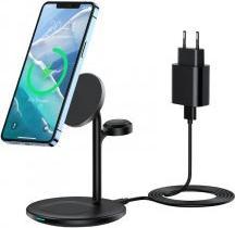 Immagine prodotto Choetech Caricabatterie wireless con supporto 3in1 (nero) (15 W)