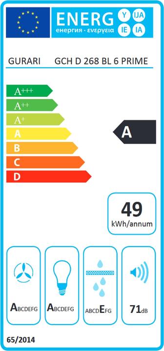 Etichetta energetica Gurari GCH D 268 BL 6 PRIME