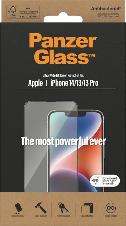 Produktbild PanzerGlass Ultra-Wide Fit (1 Stück, Apple iPhone 13, Apple iPhone 14, Apple iPhone 13 Pro)