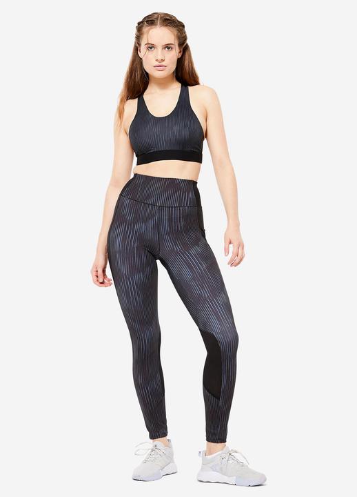 Image du produit Domyos Leggings femme avec poche pour smartphone - FTI 120 gris/noir imprimé (M)