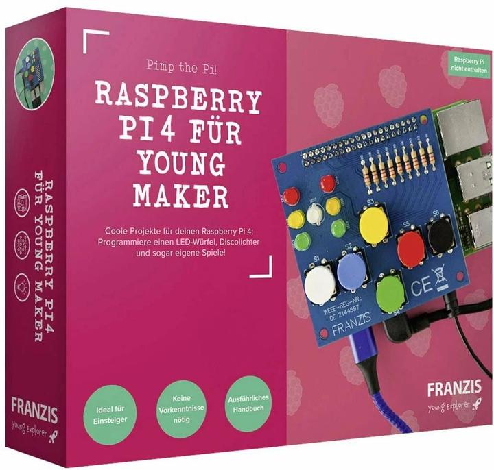 Actual product image Franzis Programming Board Raspberry Pi4 for Young Maker