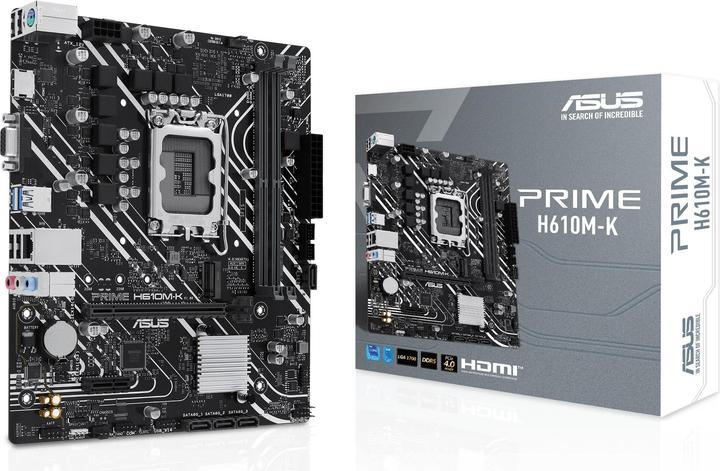 Image du produit ASUS MB PRIME -K Intel,1700,DDR5,mATX (LGA 1700, Intel H610, mATX)