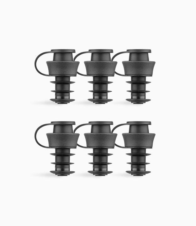 Actual product image Coravin Screw cap for wine pourer 6 pieces, black (Wine stopper)