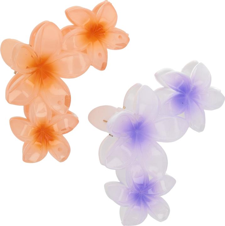 Immagine prodotto Trisa Fashion Frangipani Haarklammern Set Orange & Lila 2 Stk. (2 pz.)