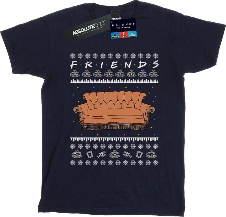 Actual product image Friends Womens/Ladies Fair Isle Couch Cotton Boyfriend T-Shirt (S)