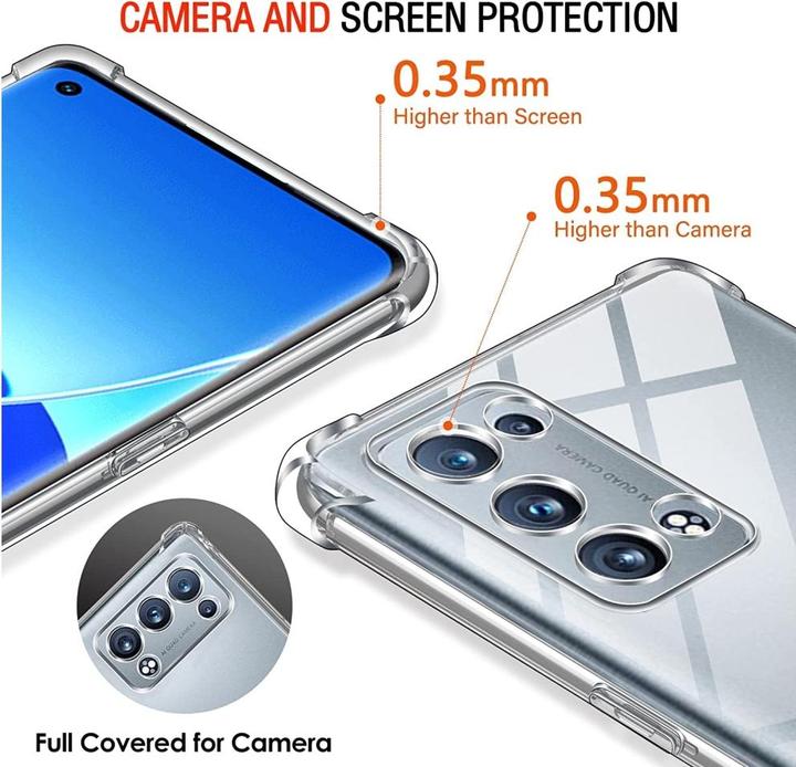 Actual product image Screenguard Oppo Reno6 Pro 5G Case Crystal Soft Airbag Bumper (Oppo Reno 6 Pro 5G)