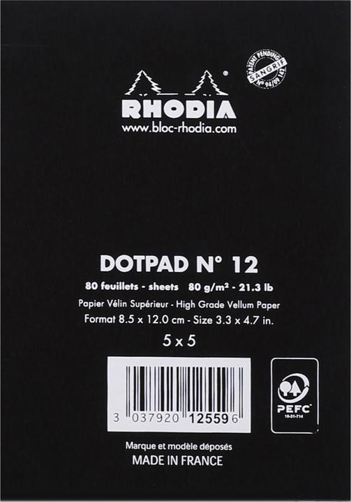 Actual product image Rhodia Blocks stapled 80g Basics (A1, Checked)
