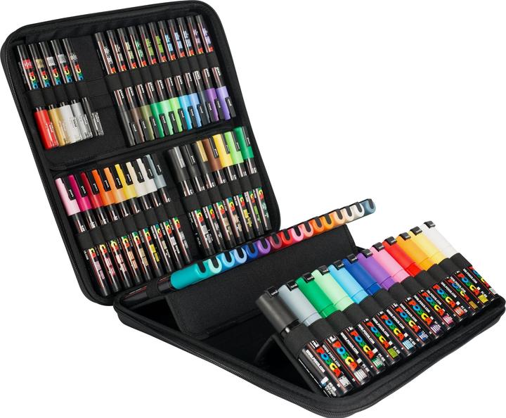 Produktbild Posca MarkerKoffer (Gelb, Grün, Blau, Mehrfarbig, Rot, 2.50 mm, 60 x)