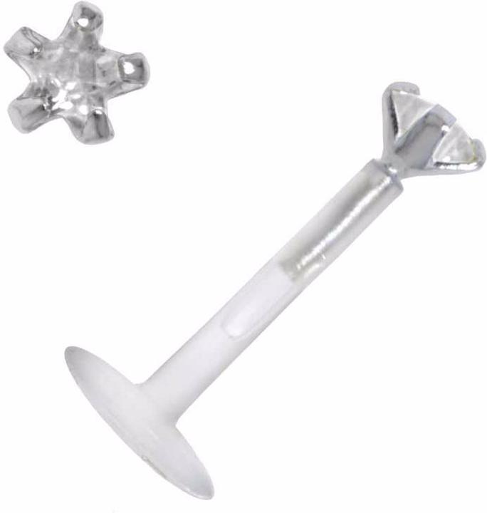 Actual product image Bijouteria Piercing for lip/Tragus (Zirconia, Bioplastic, Silver 925)