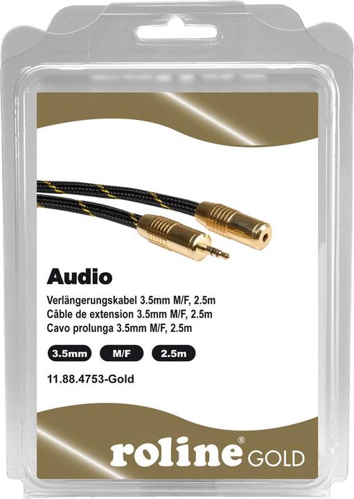 Actual product image Roline Gold Audio extension cable (2.50 m, 3.5mm jack (AUX))