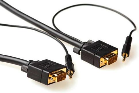 Image du produit 10m VGA + 3.5mm 10m VGA (D-Sub) + 3.5 mm (1/8") VGA (D-Sub) + 3.5 mm (1/8") Noir Câble HDMI (10 m, VGA)