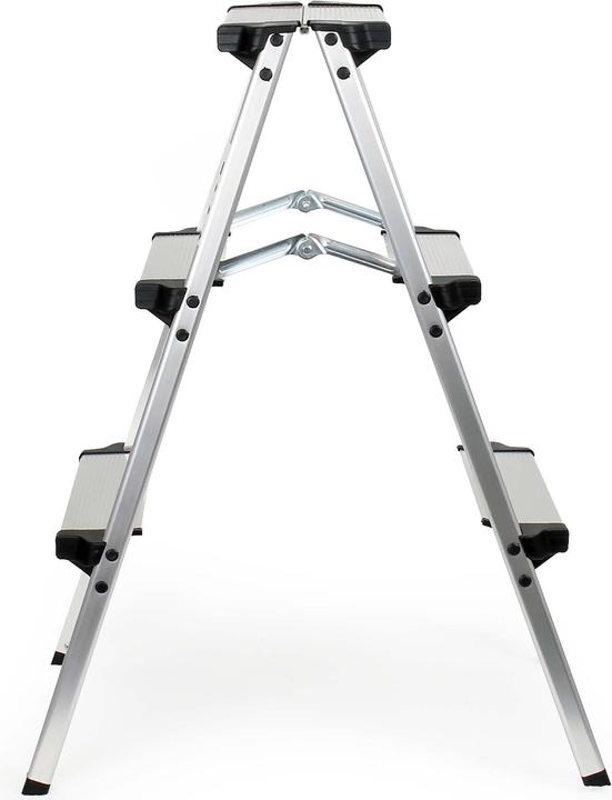 Actual product image Wiltec XPOtool 2-Sided Aluminium Folding Ladder 73cm up to 150kg with 2x3 Non-Slip Steps and Rubber Feet (Folding step, 56.50 cm)