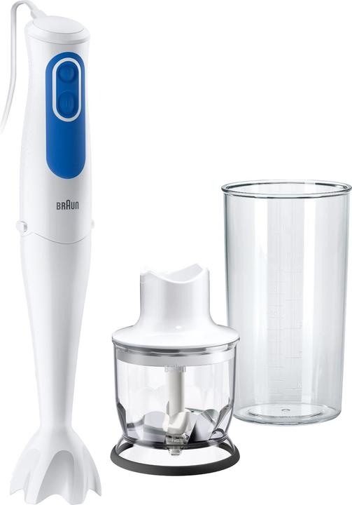 Immagine prodotto Braun Frullatore a mano MQ 3020 Pesto, 700 W, Numero di velocità 2, Tritatutto, Bianco/Blu