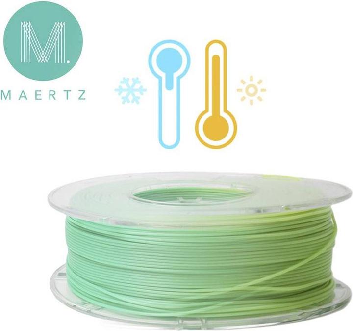 Actual product image Maertz PLA Color Change Thermo Green to Yellow 1.75 mm 1.000 g (PLA, 1.75 mm, 1000 g, Yellow, Green)