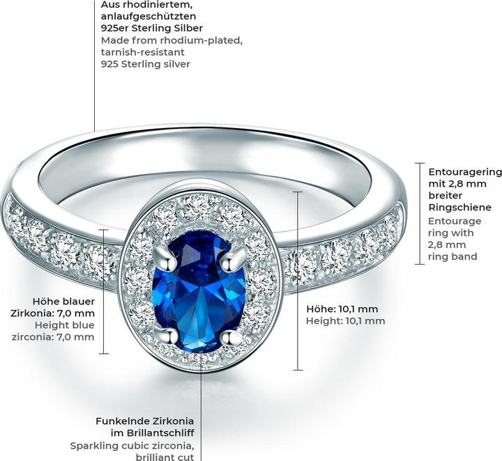 Produktbild Trilani Damen Sterling Silber Zirkonia silber - 6782 (54, 925 Silber)