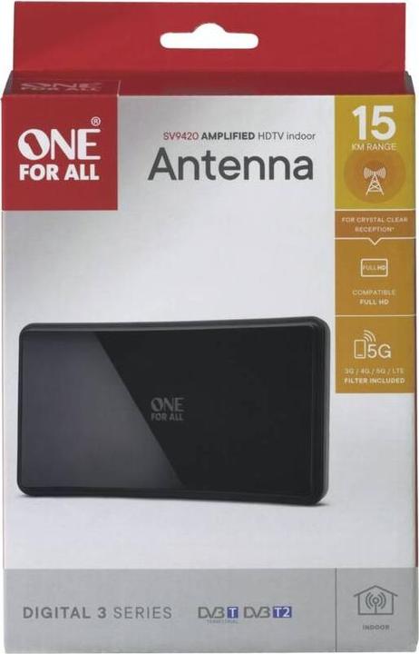 Produktbild One for All DVB-T2 Curved Antenne 5G blk (Flachantenne, DVB-T / -T2)