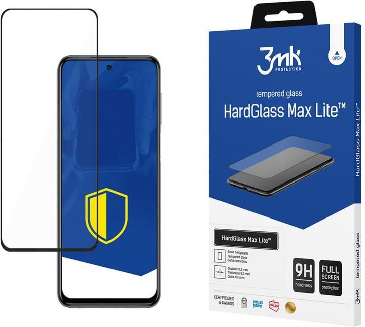 Produktbild 3MK Xiaomi Redmi Note 9 Pro 4G black - HardGlass Max Lite? (1 Stück, Xiaomi Redmi Note 9 Pro)
