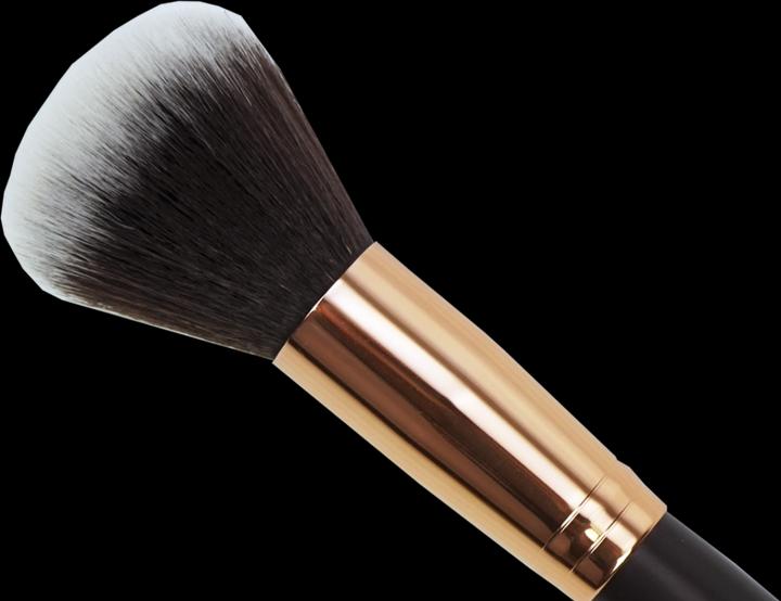 Actual product image Powder brush with copper-coloured ferrule, synthetic hair, dark brown handle (Powder)