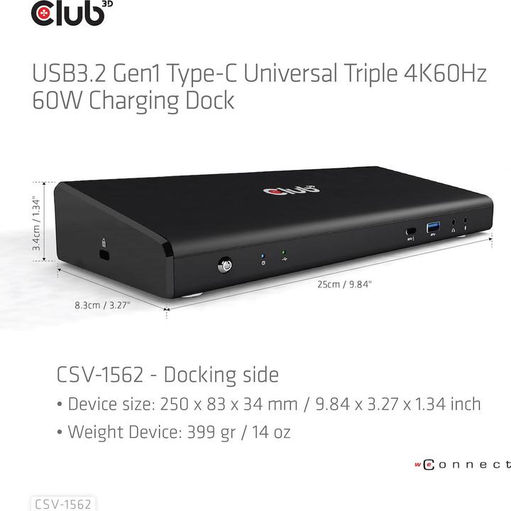 Actual product image Club 3D CSV-1562 (USB-C, 5 Ports)