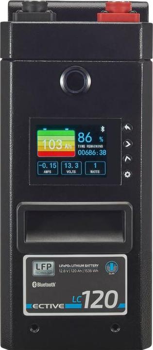 Actual product image Ective LC 120 SLIM BT 12V LiFePO4 Lithium supply battery 120Ah (12 V, 120 Ah)