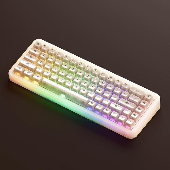 Actual product image Akko YU01 Antique Jade Gaming Keyboard, RGB - 65%, V3 Piano Pro Switches (ISO) (US, Cable, Wireless)