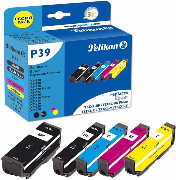 Actual product image Pelikan Ink Epson T33XL BK, PHBK, C, M, Y (M, C, Y)