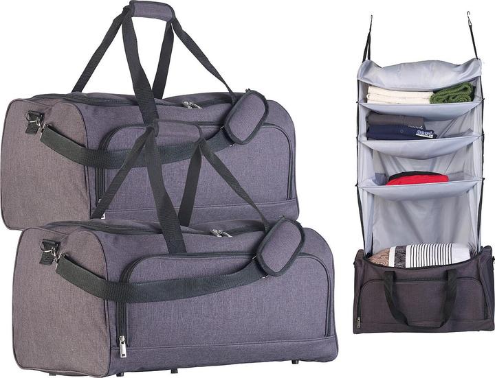 Image du produit Xcase Lot de 2 sacs de voyage pliables avec organisateur de linge à suspendre