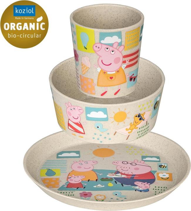 Actual product image Koziol Connect Peppa Pig Children's Tableware Set, 3-piece, Beige