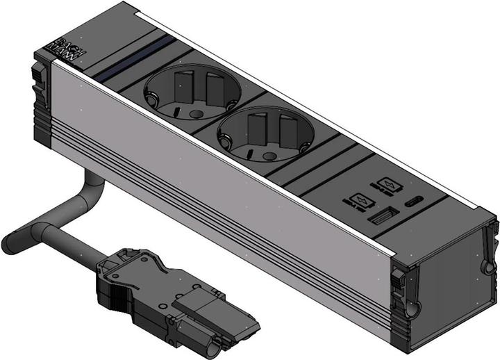 Produktbild Bachmann CONI Modulträger 3-fach 2x Steckdose 1x USB-Charger A/C (912.233) (2 x, CEE 7/3, 0.20 m)