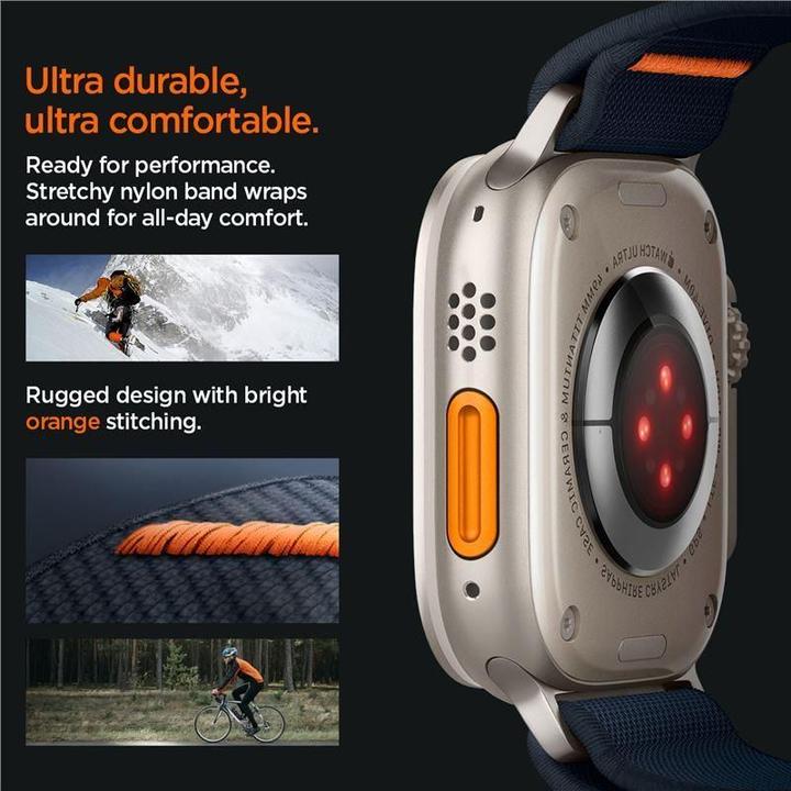 Actual product image Spigen Fit Lite Band for Apple Watch Series 42, 44, 45, 49 mm - navy (42 mm, 44 mm, 45 mm, 49 mm, Nylon, Fabric, Stainless steel)