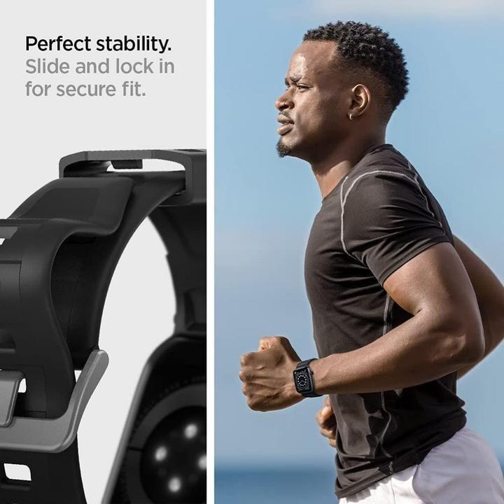 Actual product image Spigen RUGGED BAND Apple Watch 4/5/6/7/8/SE (38/40/41MM) MATTE BLACK (38 mm, 40 mm, 41 mm, Thermoplastic polyurethanes (TPU))