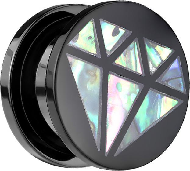 Produktbild Star Piercing Flared Plug Diamant aus Abalone (ohne Messing, Acryl)