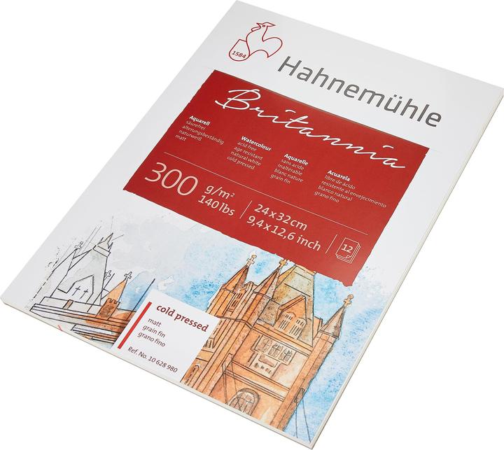 Actual product image Hahnemühle Watercolour Pad 12 Bl. Britannia rough 24x32cm 300g (24 x 32 cm, Hardcover)