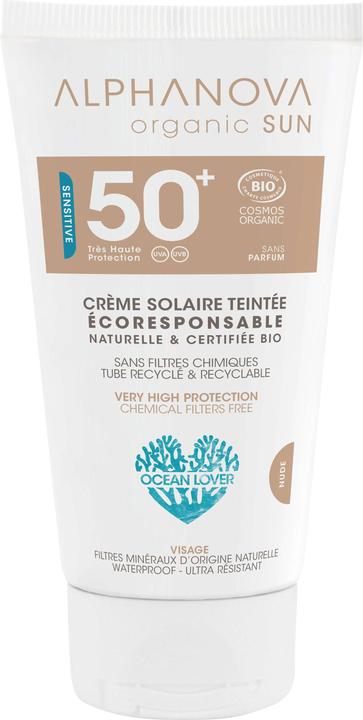 Produktbild Alphanova SUN Creme Bio leicht getönt hypoallergen SPF50+ ohne Parfum 50 g (Sonnencreme, SPF 50+, 50 g)