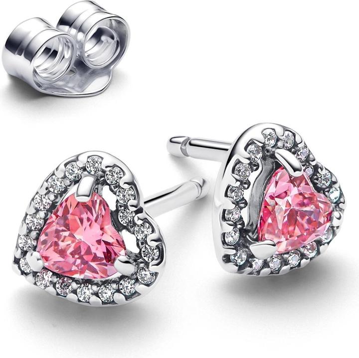 Immagine prodotto Pandora Orecchini a bottone a cuore rosa rialzati (Argento 925)
