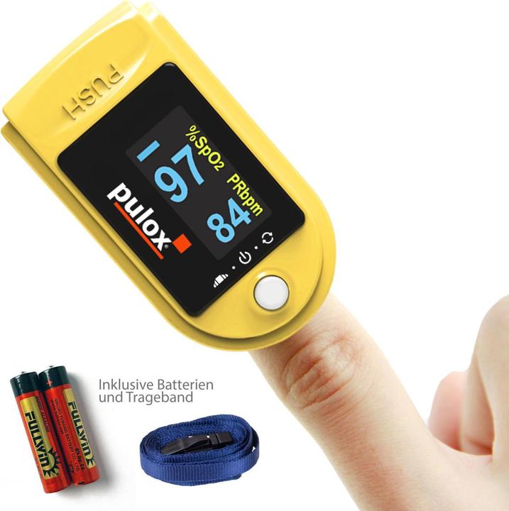 Actual product image Pulox Pulse oximeter PO-200 yellow