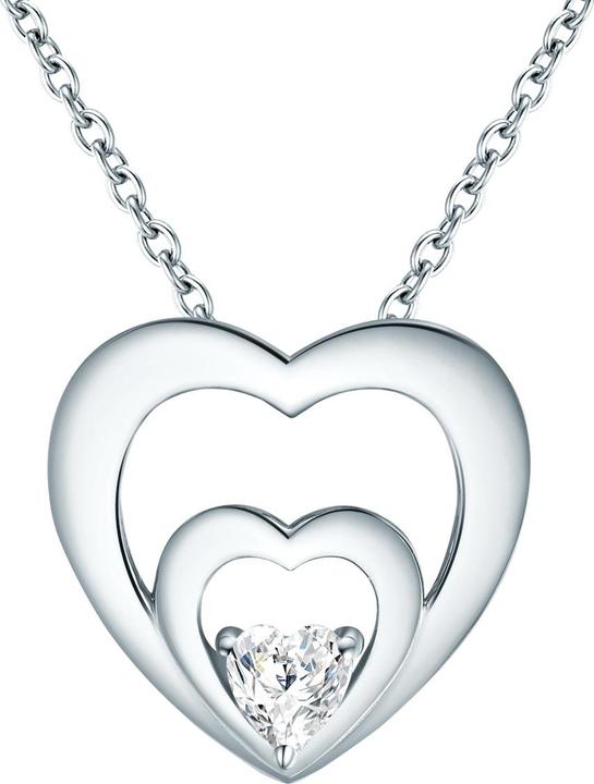 Immagine prodotto Rafaela Donata Catena da donna con cuore in argento con zirconia cubica da 40,0 cm + 5,0 cm di estensione - 33750 (Argento, 40 - 45 cm)