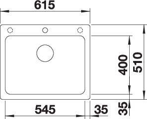 Actual product image Blanco Naxa 6 (Fitted sink, 61.50 cm, 51 cm)