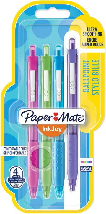 Paper Mate Kugelschreiber InkJoy 300 RT M T/HG/P/L (Blau, Grün, Violett, Rot, 4 x)