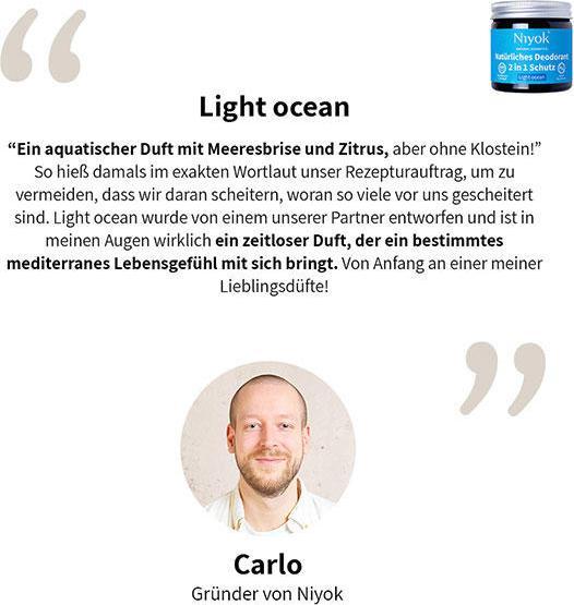 Image du produit Niyok Crème déodorante Light Ocean (Crème, 40 ml)