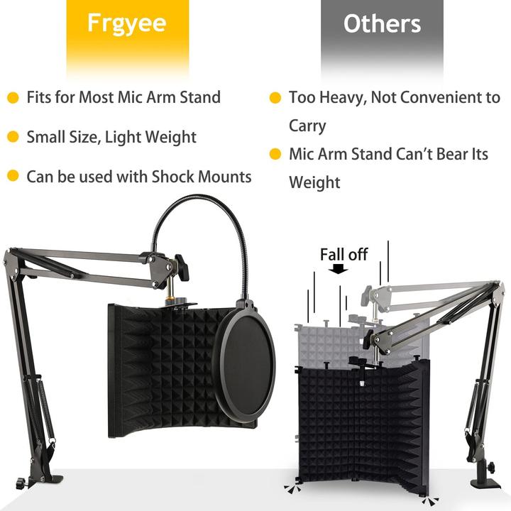 Produktbild Frgyee Isolation Schallschutz mit Mikrofonstaender und Pop Schutz Set