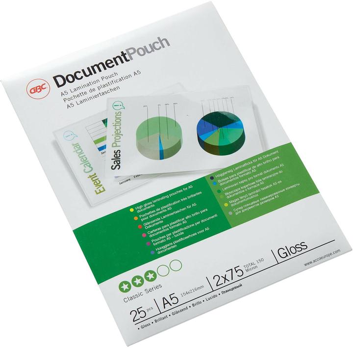 Image du produit GBC PORTE DOCUMENTS - Pochettes à pellicule laminée à chaud (A5, 25 pièce(s), 75 µm)