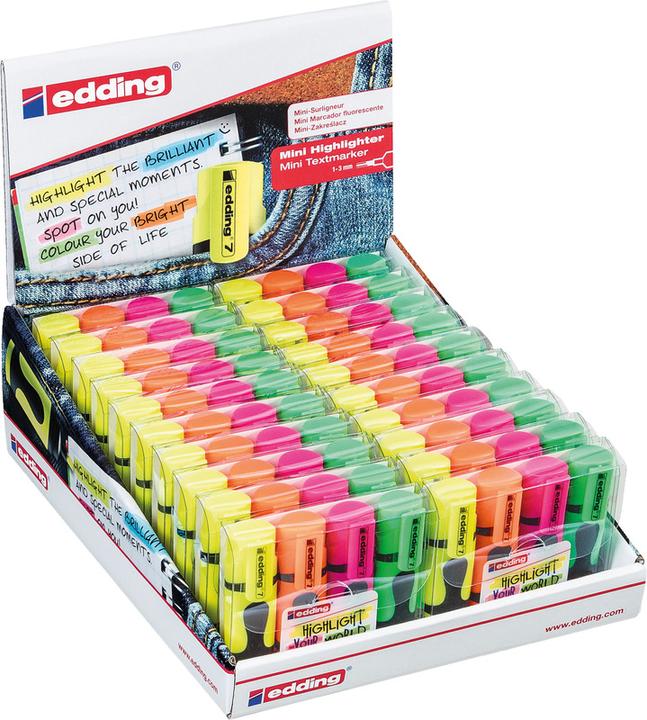 Actual product image Edding Highlighter 7 Mini set of 4 (Multicoloured, 1 mm, 4 x)