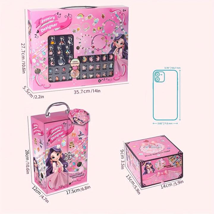Actual product image Activity Board Unicorn & Mermaid Charm Bracelet and Necklace Craft Kit with Beads - Creative DIY Jewellery