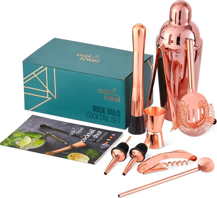 Produktbild Oak & Steel Cocktail 10er-Set Rosegold Edelstahl (Cocktail Set)