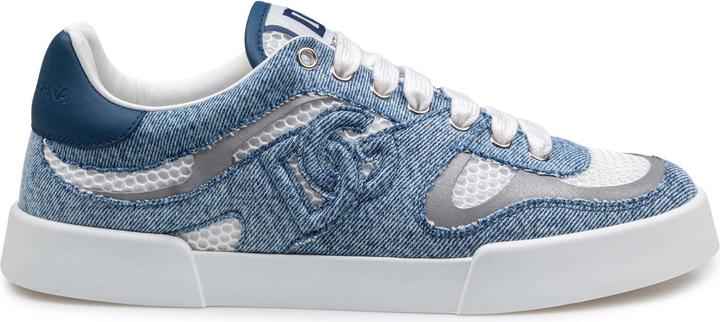 Dolce & Gabbana portofino strobel light sneakers in technical mesh denime white and jeans (42)