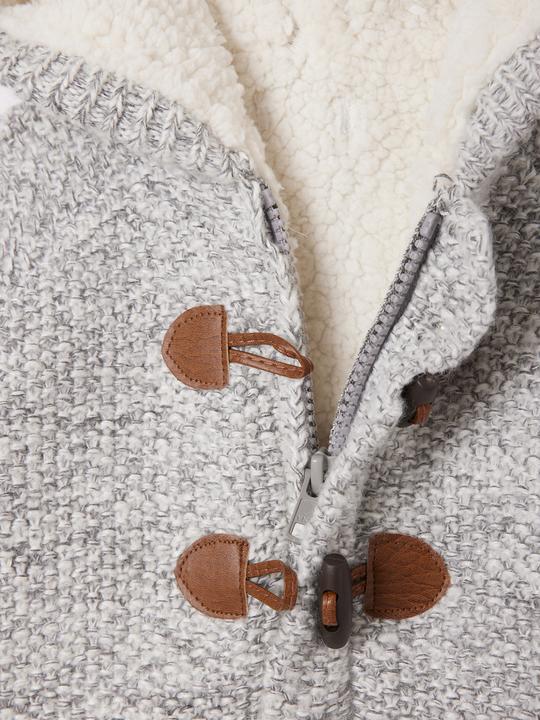 Actual product image Vertbaudet Baby hooded cardigan with faux fur lining (68)